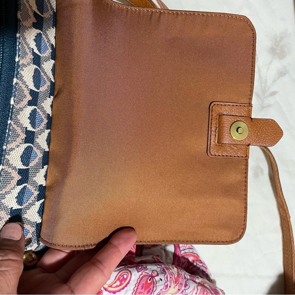 FOSSIL Kinley Ikat Small Crossbody Bag Blue Print - Picture 16 of 16